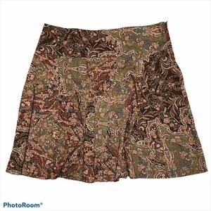 Chaps Rich Brown Paisley Skirt